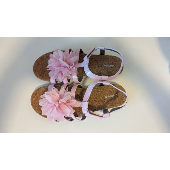 Land's End Girls size 4 Pink Sandals With Flower mothers day easter - Picture 4 of 7